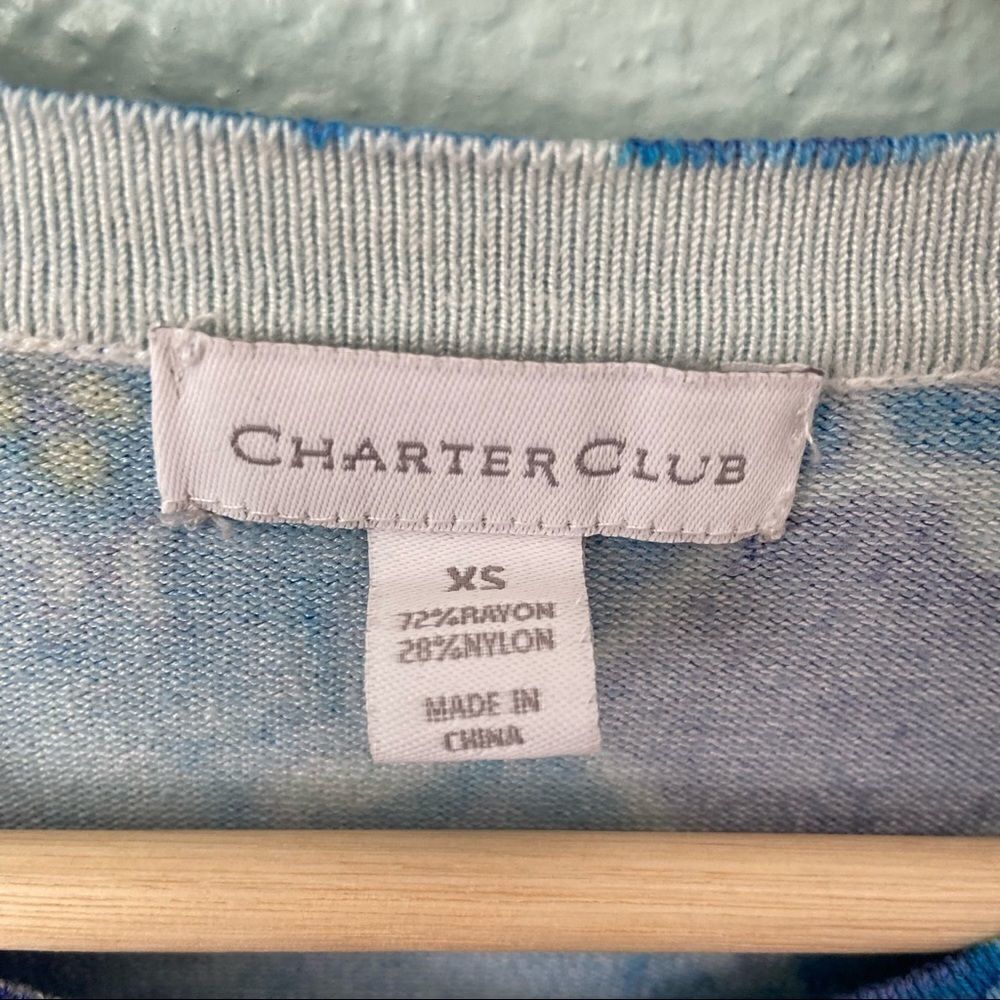 Charter Club  Front Button Printed Cardigan Sweater in Size X Small - Picture 7 of 7